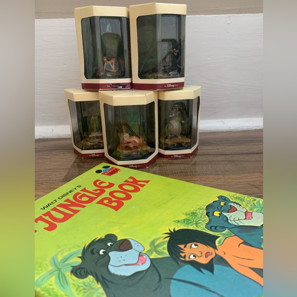 DISNEY “Tiny Kingdom “Jungle Book Miniatures 5 Figurines in original boxes